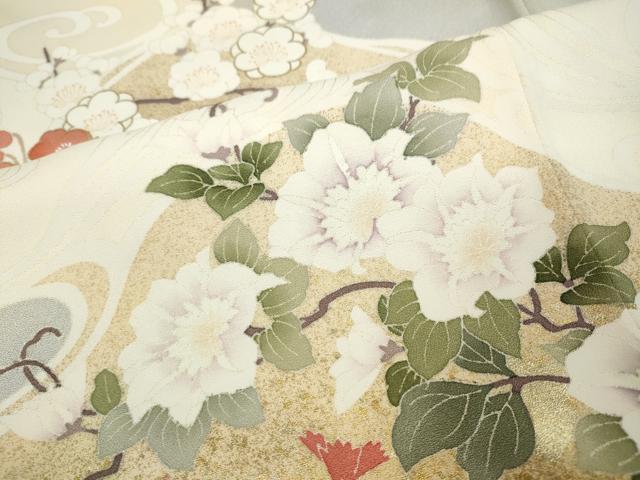 平和屋着物●訪問着　流水草花文　金彩　正絹　逸品　CABA1615ut