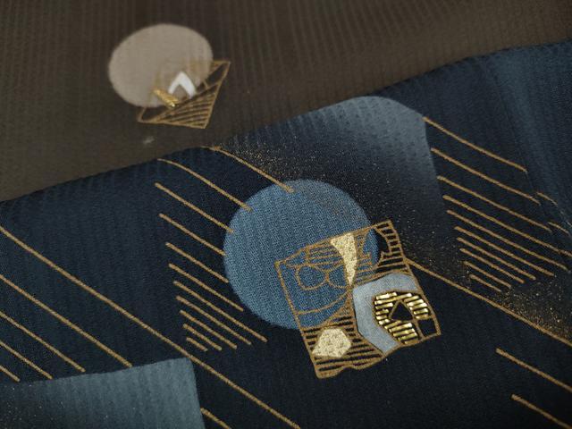 平和屋着物●訪問着　竹屋町刺繍　色紙吉祥文　暈し染め　金彩　正絹　逸品　CABA1616ut