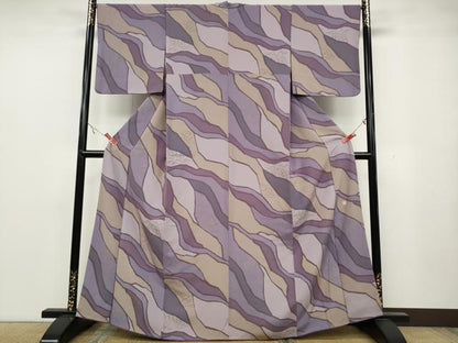 平和屋着物●上質な小紋 作家物 風景草木文 正絹 逸品 CABA1617ut