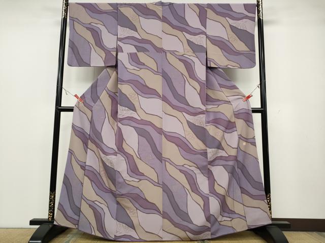 平和屋着物●上質な小紋 作家物 風景草木文 正絹 逸品 CABA1617ut