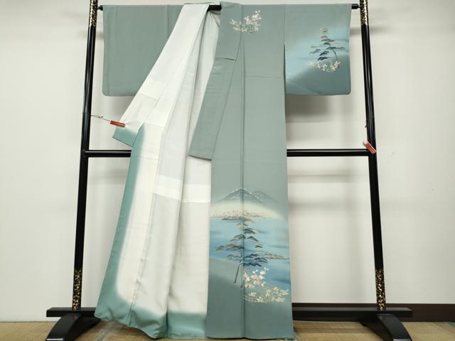 平和屋着物●訪問着　友禅　作家物　草木文　暈し染め　正絹　逸品　CABA1625ut