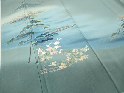 平和屋着物●訪問着　友禅　作家物　草木文　暈し染め　正絹　逸品　CABA1625ut