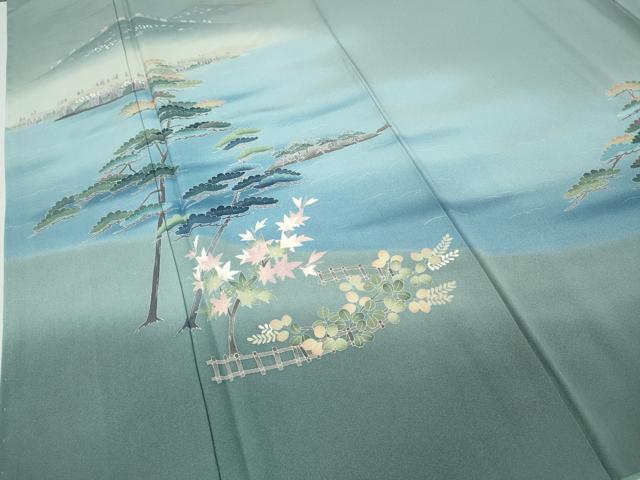 平和屋着物●訪問着　友禅　作家物　草木文　暈し染め　正絹　逸品　CABA1625ut