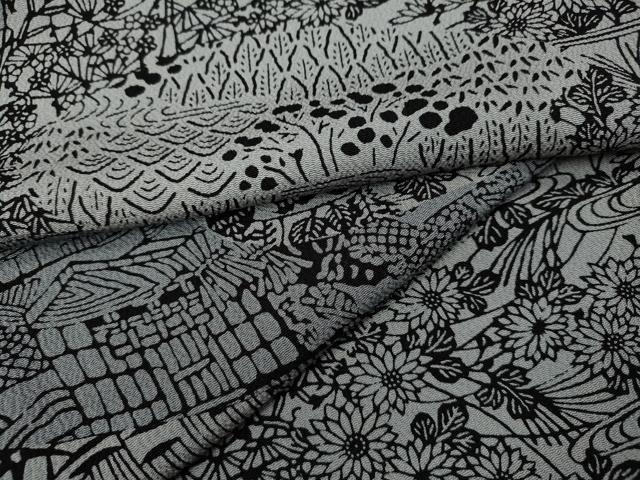 平和屋着物○上質な小紋 風景草花文 鬼しぼ縮緬 正絹 逸品 CABA1626ut