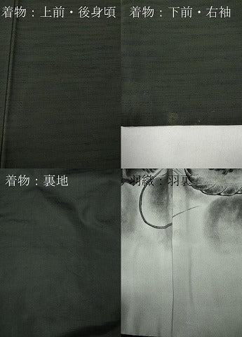 平和屋着物●男性　紬　アンサンブル　霞文　正絹　逸品　CABA1630ut