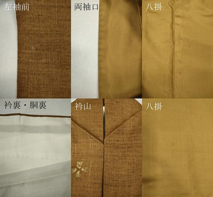 平和屋着物●上質な紬　舞桜文　正絹　逸品　CABA1634ut