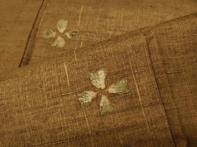 平和屋着物●上質な紬　舞桜文　正絹　逸品　CABA1634ut