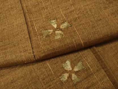 平和屋着物●上質な紬　舞桜文　正絹　逸品　CABA1634ut