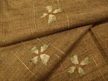 平和屋着物●上質な紬　舞桜文　正絹　逸品　CABA1634ut