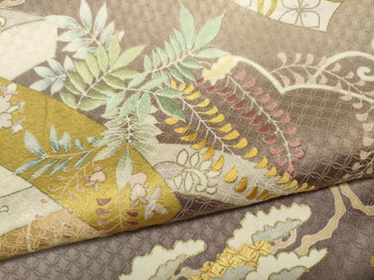 平和屋着物●中国三大刺繍　相良刺繍　色留袖　熨斗草花文　暈し染め　金彩　正絹　逸品　CABA1635ut