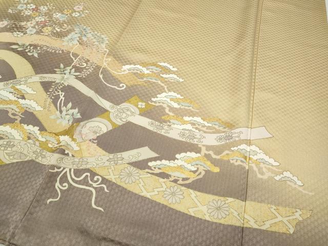 平和屋着物●中国三大刺繍　相良刺繍　色留袖　熨斗草花文　暈し染め　金彩　正絹　逸品　CABA1635ut