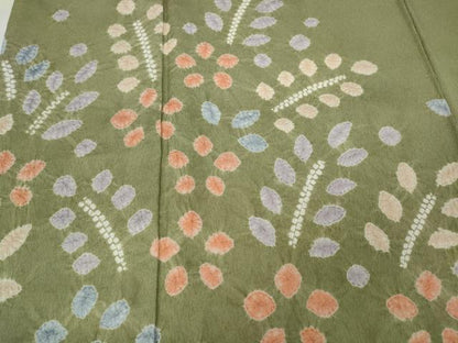 平和屋着物●訪問着　絞り　草花文　正絹　逸品　CABA1643ut