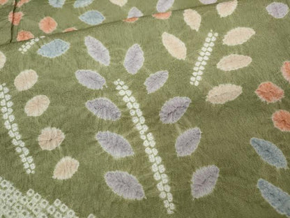 平和屋着物●訪問着　絞り　草花文　正絹　逸品　CABA1643ut