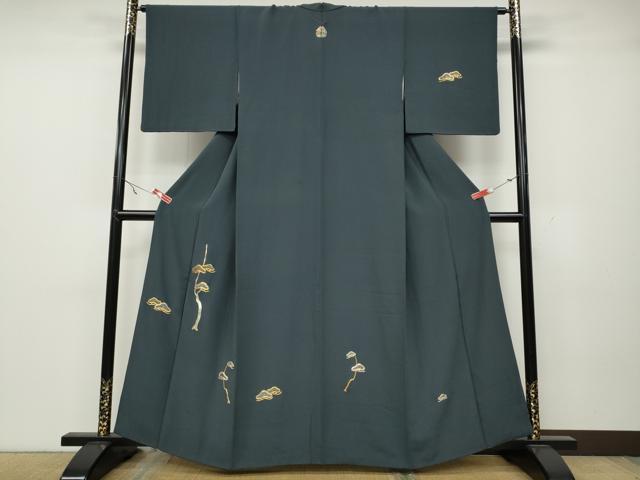 平和屋着物●訪問着 総刺繍 駒刺繍 松文 正絹 逸品 CABA1650ut