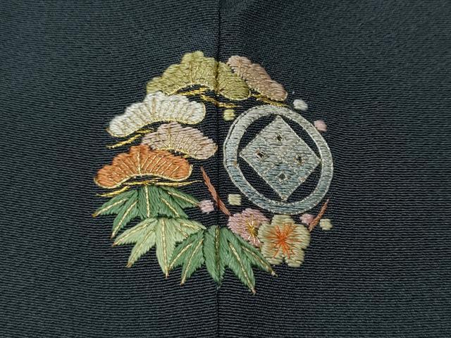 平和屋着物●訪問着 総刺繍 駒刺繍 松文 正絹 逸品 CABA1650ut