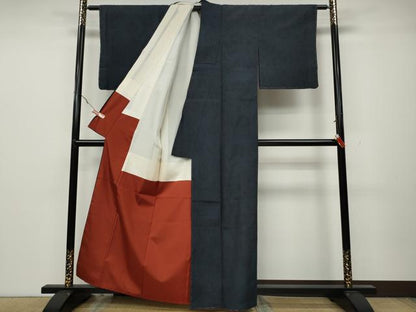 平和屋着物●本塩沢　110亀甲　花唐草文　正絹　逸品　未使用　CABA1651ut