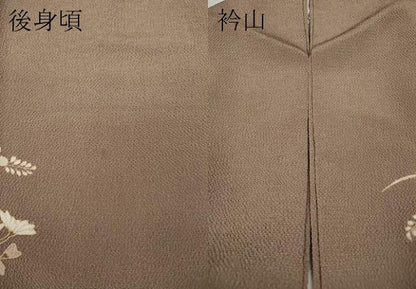 平和屋着物●訪問着　短冊草花文　金彩　鬼しぼ縮緬　正絹　逸品　CABA1658ut