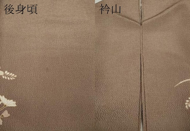 平和屋着物●訪問着　短冊草花文　金彩　鬼しぼ縮緬　正絹　逸品　CABA1658ut