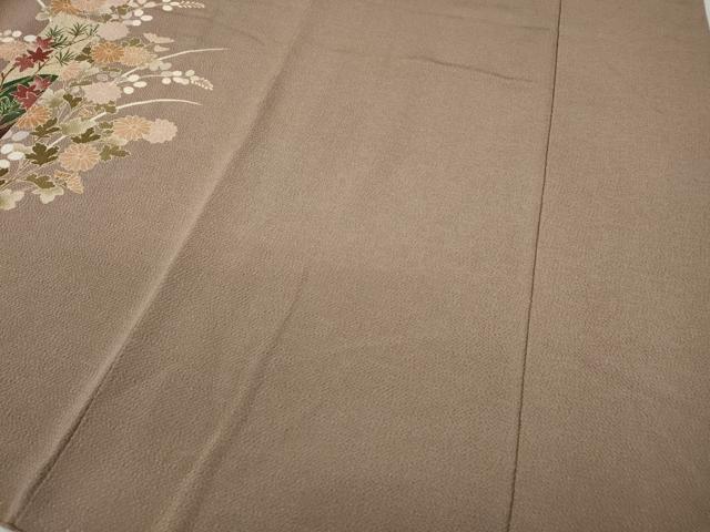 平和屋着物●訪問着　短冊草花文　金彩　鬼しぼ縮緬　正絹　逸品　CABA1658ut