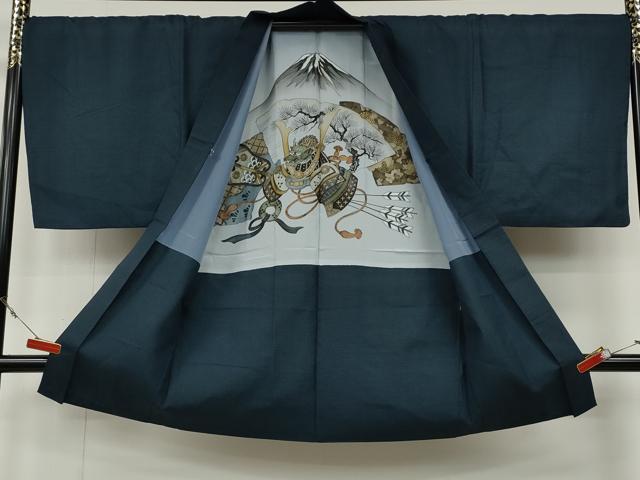 平和屋着物●男性 紬 アンサンブル 100亀甲 正絹 逸品 CABA1665ut