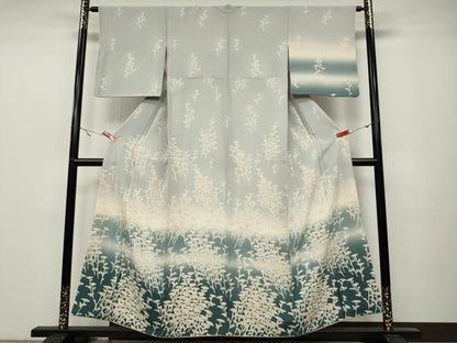 平和屋着物●訪問着　舞菊文　暈し染め　正絹　逸品　CABA1668ut