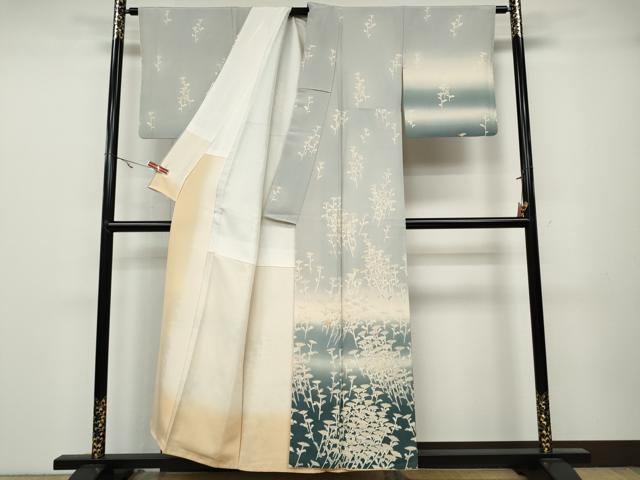 平和屋着物●訪問着　舞菊文　暈し染め　正絹　逸品　CABA1668ut