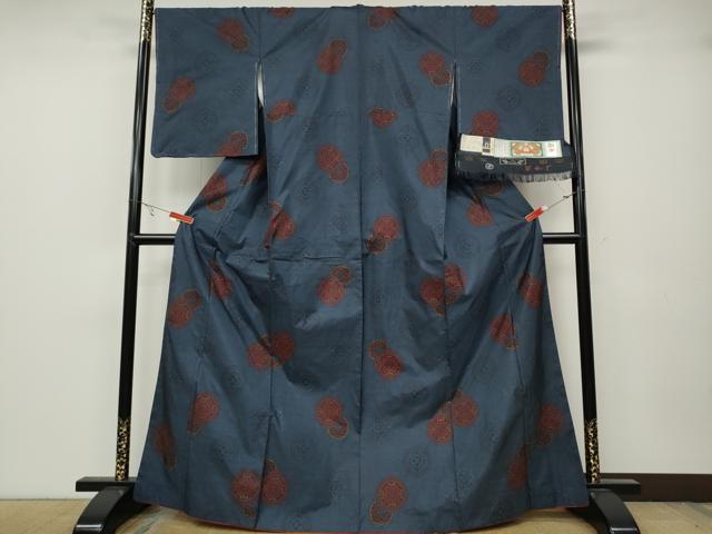平和屋着物●本場大島紬 9マルキ 絵皿花文 株式会社たかし謹製 証紙付き 正絹 逸品 CABA1677ut