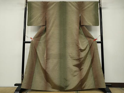 平和屋着物●上質な紬　コーヒー染　霞間道　正絹　逸品　CABA1681ut