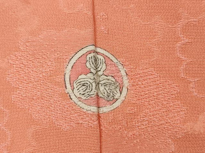 平和屋着物●上質な色無地　舞花地紋　曙色　正絹　逸品　CABA1682ut