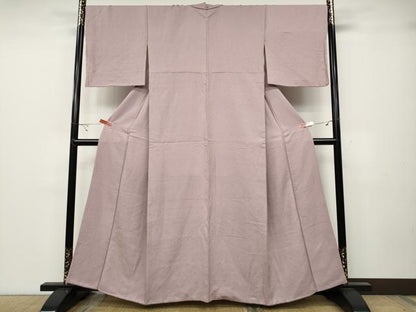 平和屋着物●上質な色無地 霞地紋 石竹色 正絹 逸品 CABA1684ut