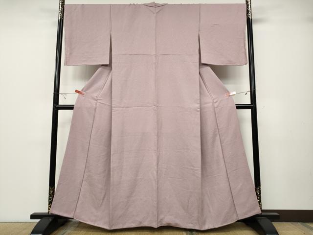 平和屋着物●上質な色無地 霞地紋 石竹色 正絹 逸品 CABA1684ut