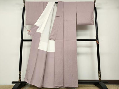 平和屋着物●上質な色無地 霞地紋 石竹色 正絹 逸品 CABA1684ut