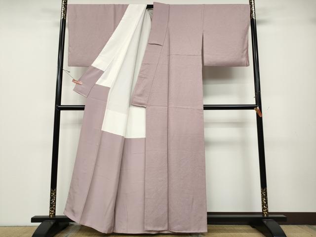 平和屋着物●上質な色無地 霞地紋 石竹色 正絹 逸品 CABA1684ut