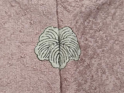 平和屋着物●上質な色無地 霞地紋 石竹色 正絹 逸品 CABA1684ut