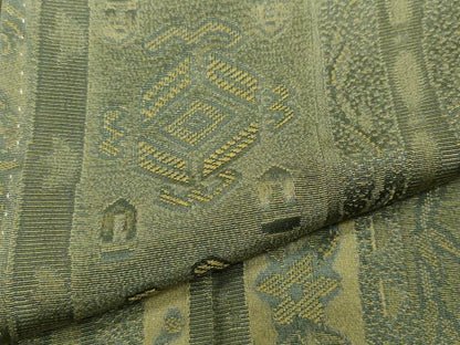 平和屋着物●上質なお召 天目織 動物吉祥花間道 正絹 逸品 未使用 CABA1688ut