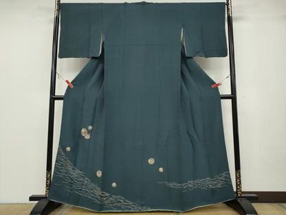 平和屋着物●訪問着　刺繍　鈴花こぼれ松葉文　金銀彩　正絹　逸品　CABA1698ut