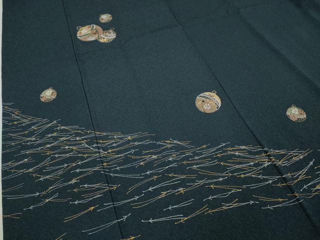 平和屋着物●訪問着　刺繍　鈴花こぼれ松葉文　金銀彩　正絹　逸品　CABA1698ut