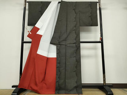 平和屋着物●本場大島紬　色紙重ね文　正絹　逸品　CABA1699ut