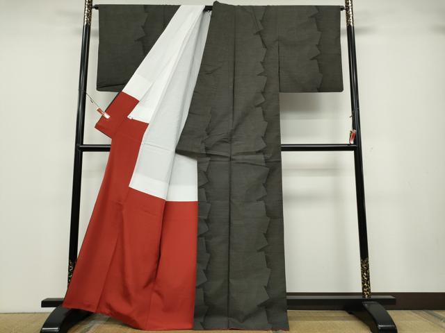 平和屋着物●本場大島紬　色紙重ね文　正絹　逸品　CABA1699ut