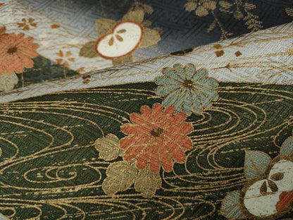 平和屋着物●訪問着 雪芝草花文 暈し染め 金彩 正絹 逸品 CABA1708ut