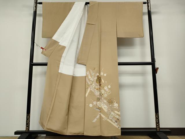 平和屋着物●豪華色留袖　駒刺繍　宝尽くし熨斗花文　金彩　正絹　逸品　CABA1709ut