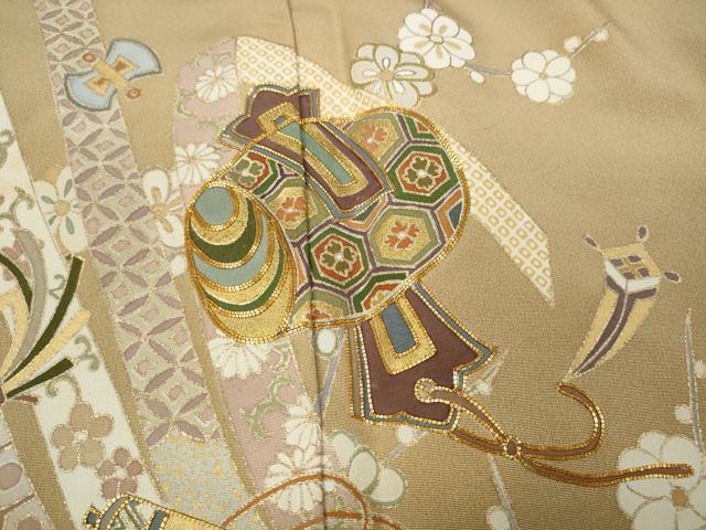 平和屋着物●豪華色留袖　駒刺繍　宝尽くし熨斗花文　金彩　正絹　逸品　CABA1709ut