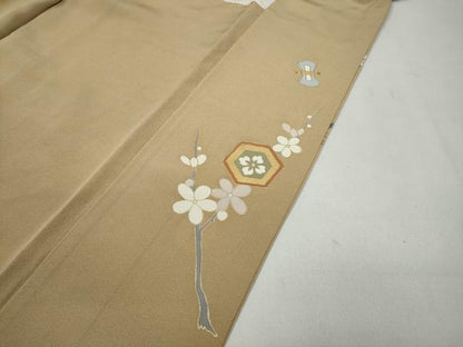 平和屋着物●豪華色留袖　駒刺繍　宝尽くし熨斗花文　金彩　正絹　逸品　CABA1709ut