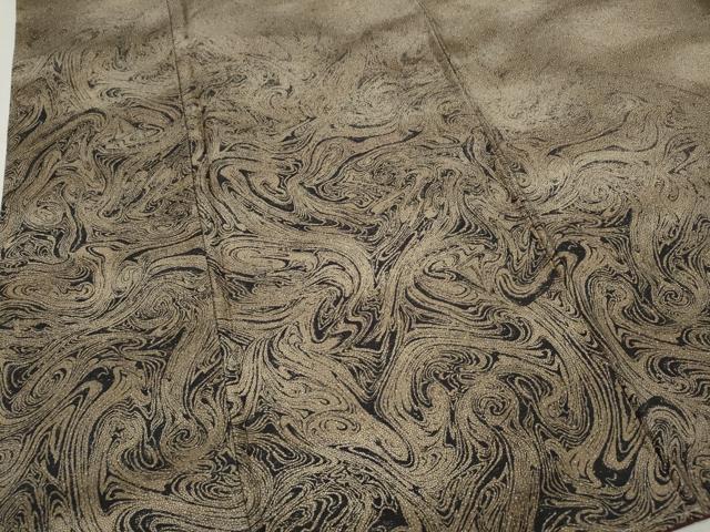 平和屋着物●訪問着　本場染大島紬　墨流し文様　正絹　逸品　CABA1730ut