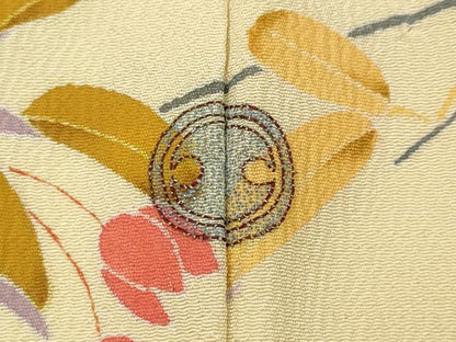 平和屋着物●本加賀友禅作家 矢田博 訪問着 枝花文 暈し染め 金彩 正絹 逸品 CABA1741ut