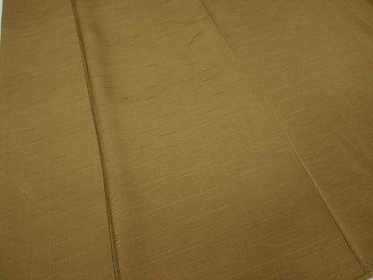 平和屋着物●上質な色無地　伝統工芸士　草月　霞地紋　黃橡色　正絹　逸品　CABA1747ut