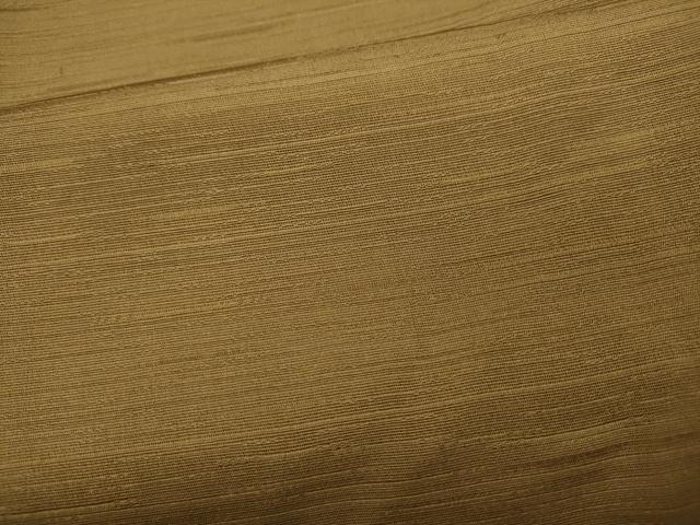 平和屋着物●上質な色無地　伝統工芸士　草月　霞地紋　黃橡色　正絹　逸品　CABA1747ut