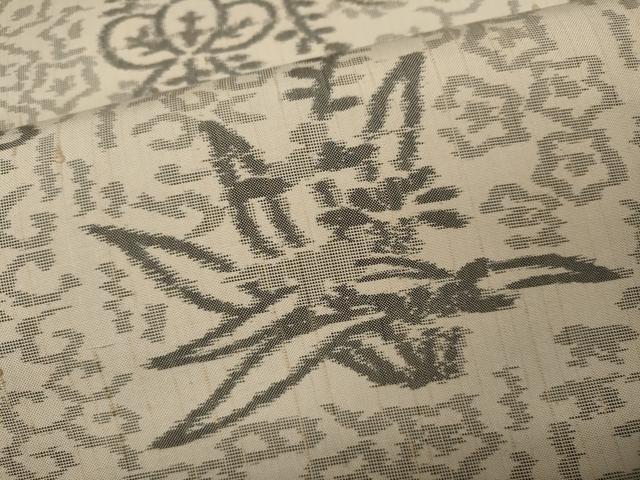 平和屋着物●上質な紬　草花文　正絹　逸品　CABA1751ut
