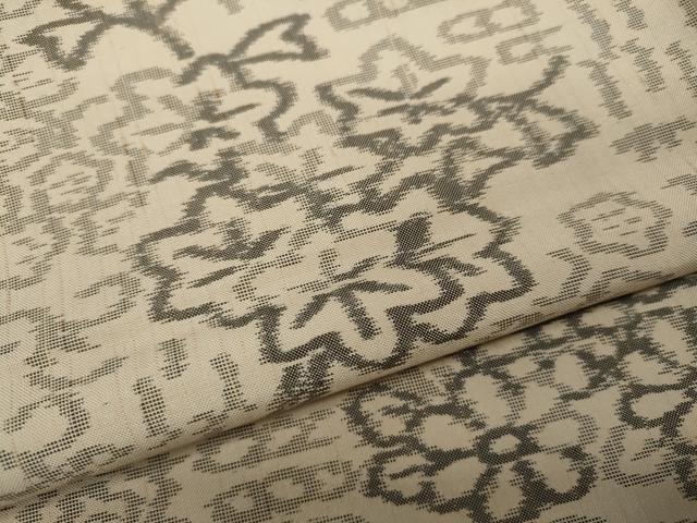 平和屋着物●上質な紬　草花文　正絹　逸品　CABA1751ut