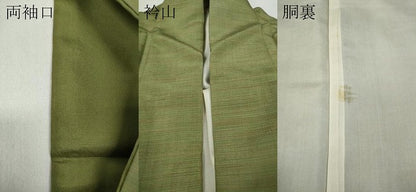 平和屋着物●上質な紬　横段霞文　正絹　逸品　CABA1754ut